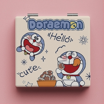 Doraemon hordozható összecsukható kétoldalas tükör, kézben tartható kompakt tükör lányoknak és diákoknak