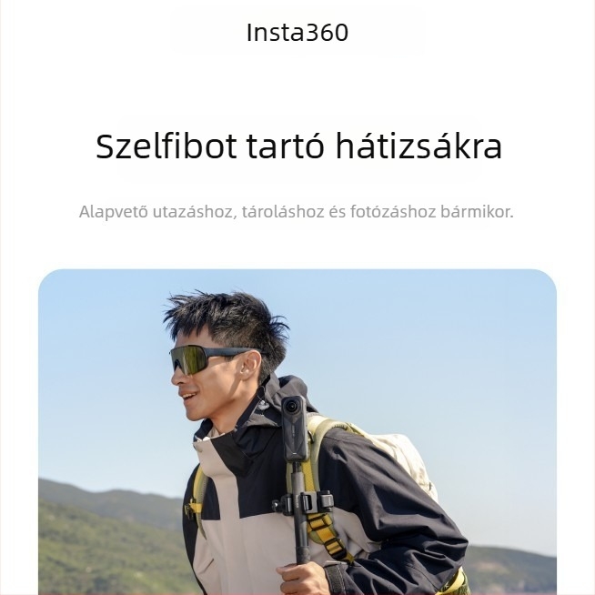 Insta360 vállra szerelhető selfie-stick rögzítő X5/X4/AcePro2/Go Ultra – eredeti kiegészítők