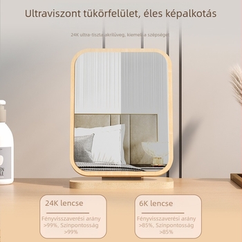 Fából készített összecsukható sminktükör, egyszerű retro stílus, asztali smink tükör otthonra és kollégiumba, kompakt és hordozható