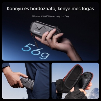 Telesin Insta360 X5/X4 testtároló táska és panoráma kamera védőtok Shadow Stone 360 kiegészítőkkel