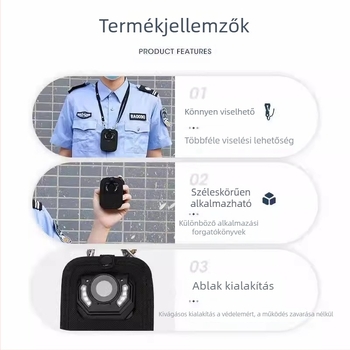Nylon védőtok rekorderhez, bőrtokkal, hordozható, vízálló és porálló, nyakpánttal