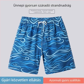 Férfi strandnadrág, nyári gyorsan száradó úszónadrág, lazább fazon, tengerparti szörf és vízi sportokra