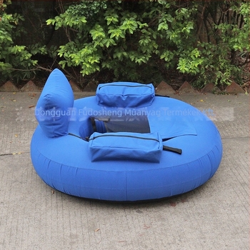 Felfújható vízi fotel PVC-béléssel és textilborítással, kék, 102 × 50 cm