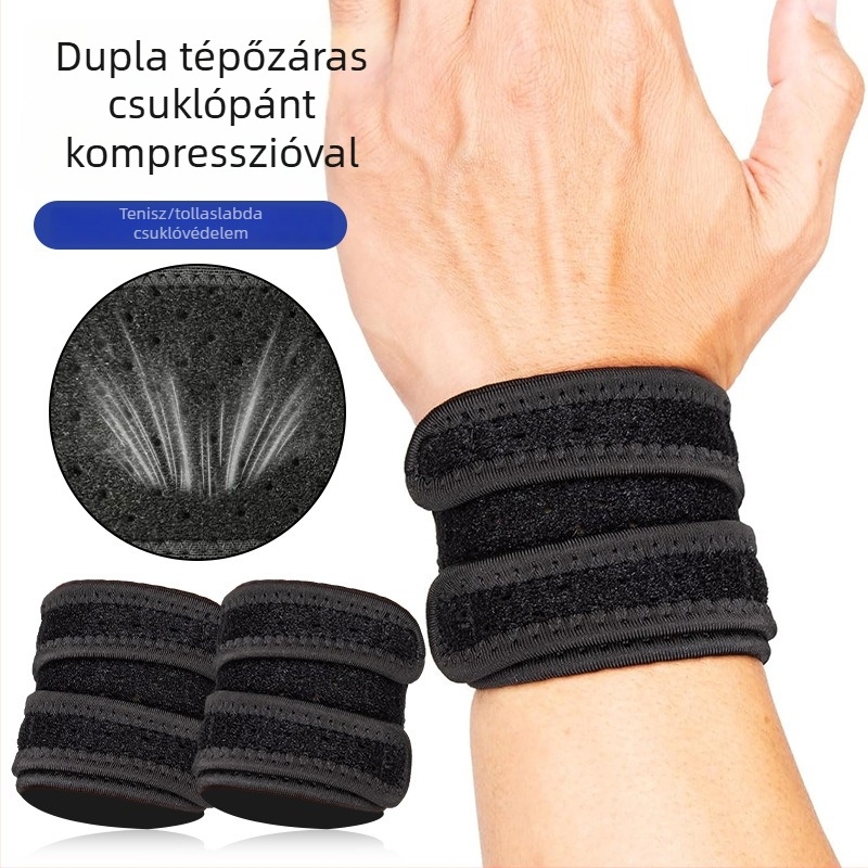Kétsávos csuklóvédő, állítható, lélegző TFCC védelem, badmintonhoz és tenishez