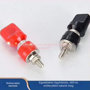 333B Terminálblokk, 6 mm-es réz rúd, sík fedelű terminál, 4 mm banán csatlakozó, 50 A nagy áram, Ø12