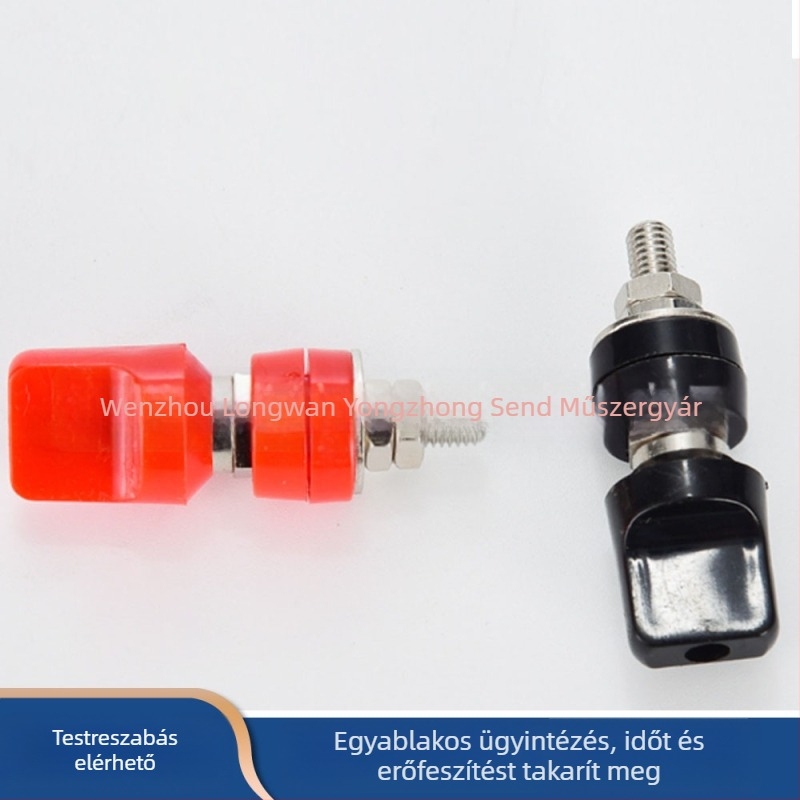 333B Terminálblokk, 6 mm-es réz rúd, sík fedelű terminál, 4 mm banán csatlakozó, 50 A nagy áram, Ø12
