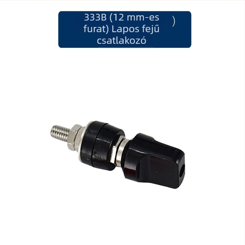 333B Terminálblokk, 6 mm-es réz rúd, sík fedelű terminál, 4 mm banán csatlakozó, 50 A nagy áram, Ø12