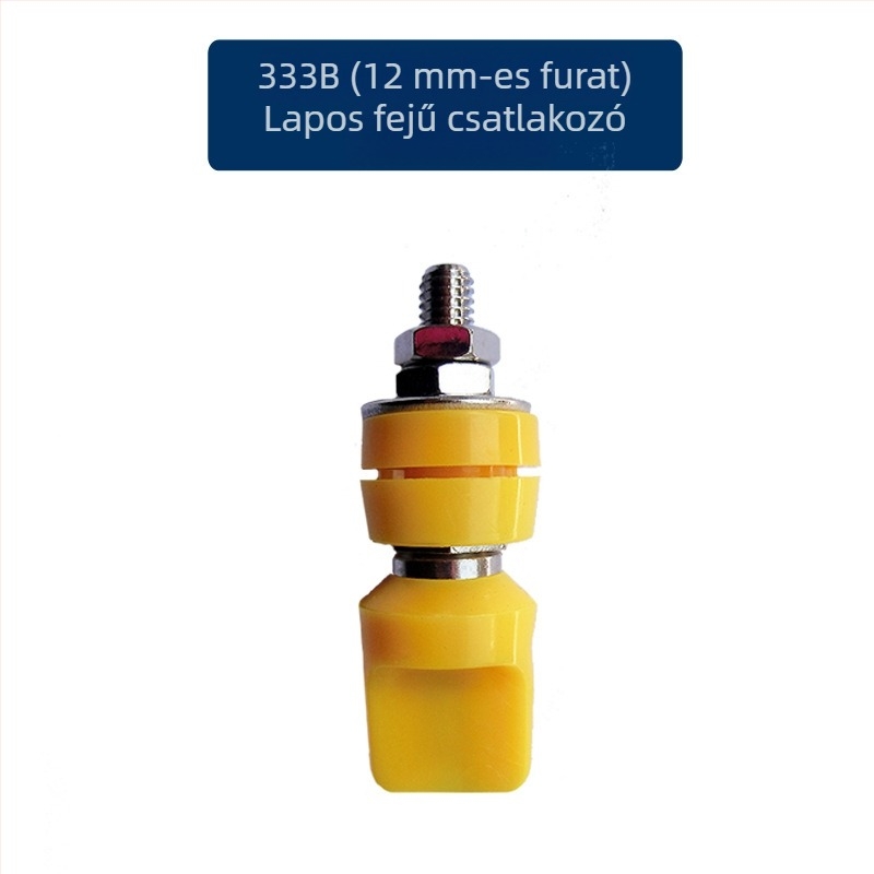 333B Terminálblokk, 6 mm-es réz rúd, sík fedelű terminál, 4 mm banán csatlakozó, 50 A nagy áram, Ø12