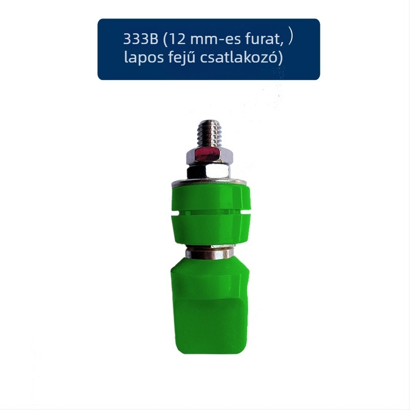 333B Terminálblokk, 6 mm-es réz rúd, sík fedelű terminál, 4 mm banán csatlakozó, 50 A nagy áram, Ø12
