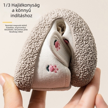 Lányoknak készült vászoncipő tulipános hímzéssel, puha talppal, Velcro-zár, koreai stílus, sokoldalú