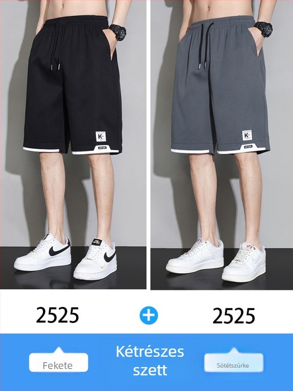 Férfi Ice Silk rövidnadrág - Nyár 2025, gyorsan száradó, laza szabású, casual sportos