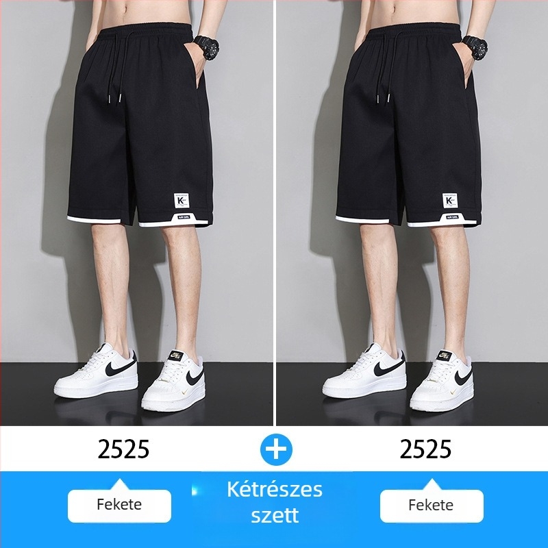 Férfi Ice Silk rövidnadrág - Nyár 2025, gyorsan száradó, laza szabású, casual sportos