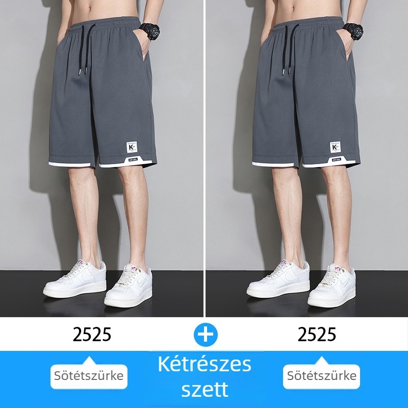 Férfi Ice Silk rövidnadrág - Nyár 2025, gyorsan száradó, laza szabású, casual sportos