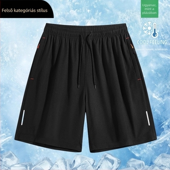 Nyári férfi rövidnadrág Ice-Silk anyagból, gyorsan száradó, lazán szabott, lélegző, mindennapi viselet