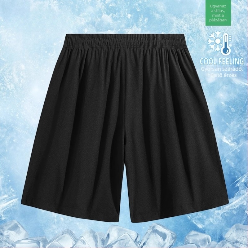 Nyári férfi rövidnadrág Ice-Silk anyagból, gyorsan száradó, lazán szabott, lélegző, mindennapi viselet