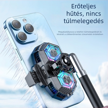 Ice Armor H5 kettős magos termoelektrikus hűtő okostelefonhoz élő közvetítéshez