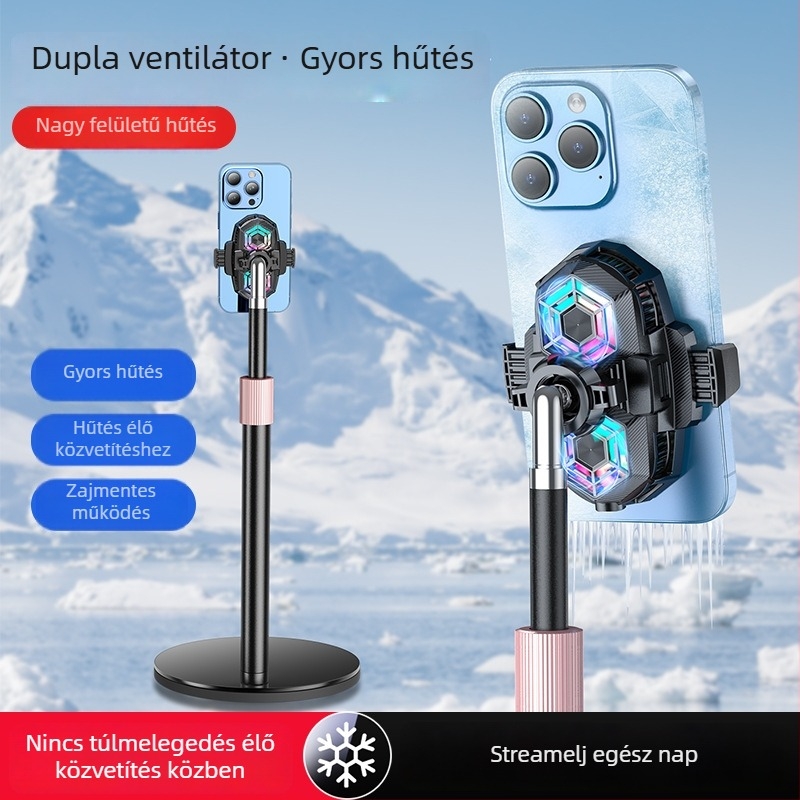 Ice Armor H5 kettős magos termoelektrikus hűtő okostelefonhoz élő közvetítéshez