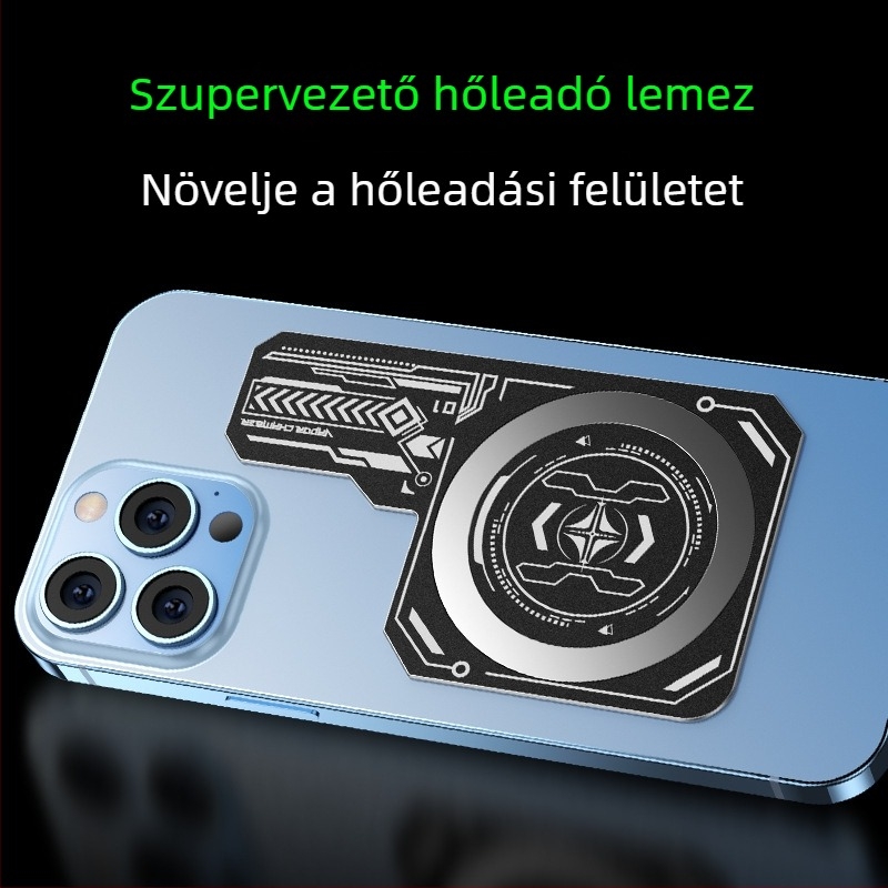 Mobiltelefon hűtőlemeze alumíniumötvözetből, mágneses rögzítés, mosható és újra használható