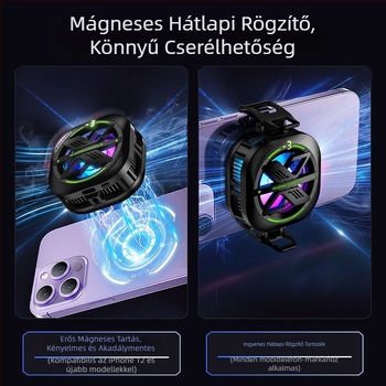 JS82E 2-in-1 mágneses hátsó hűtő félvezető hűtéssel mobiltelefonokra és tabletekre