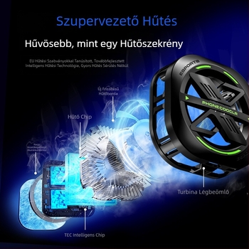 JS82E 2-in-1 mágneses hátsó hűtő félvezető hűtéssel mobiltelefonokra és tabletekre