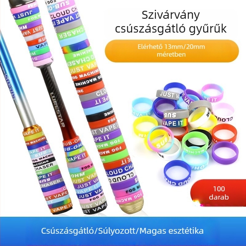 Szilikon csúszásmentes gyűrűvel ellátott horgászbot fogantyú burkolat