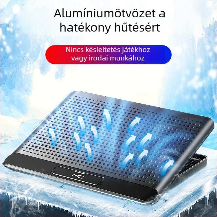 Nossi Q5 noteszgép hűtőpad, alumíniumötvözet lemez és tartó, rendkívül vékony kivitel