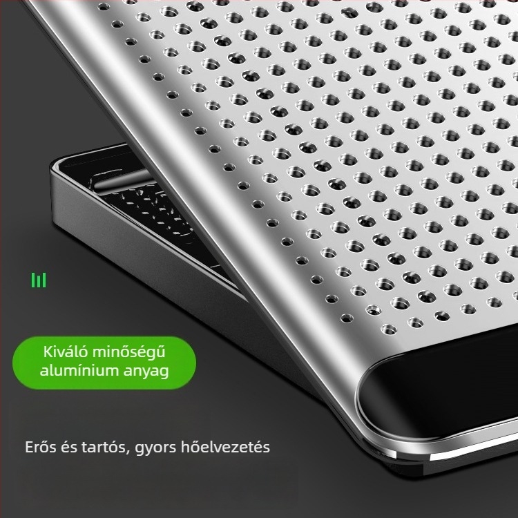 Nossi Q5 noteszgép hűtőpad, alumíniumötvözet lemez és tartó, rendkívül vékony kivitel