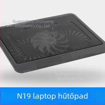 N19 noteszgép hűtőpad nagy ventilátorral, fém hálós felülettel