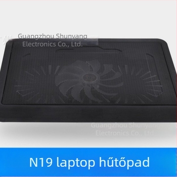 N19 noteszgép hűtőpad nagy ventilátorral, fém hálós felülettel