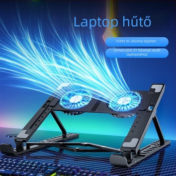 Összecsukható laptop hűtőállvány ventilátorral