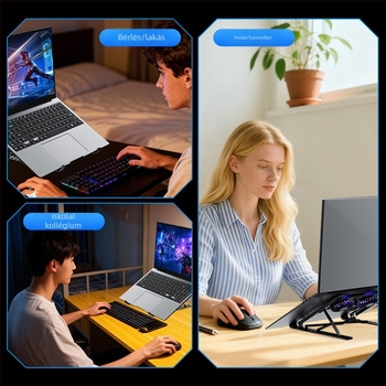 Összecsukható laptop hűtőállvány ventilátorral