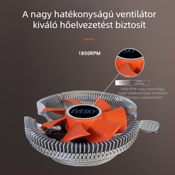 Xuanbing 100 LED CPU hűtő asztali számítógépekhez, AMD, kompatibil 1155/775 foglalatokkal, halk nyomásos CPU ventilátor