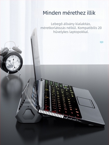 Új turbó laptophűtő univerzális állvánnyal notebookhoz, tablethez és telefonhoz