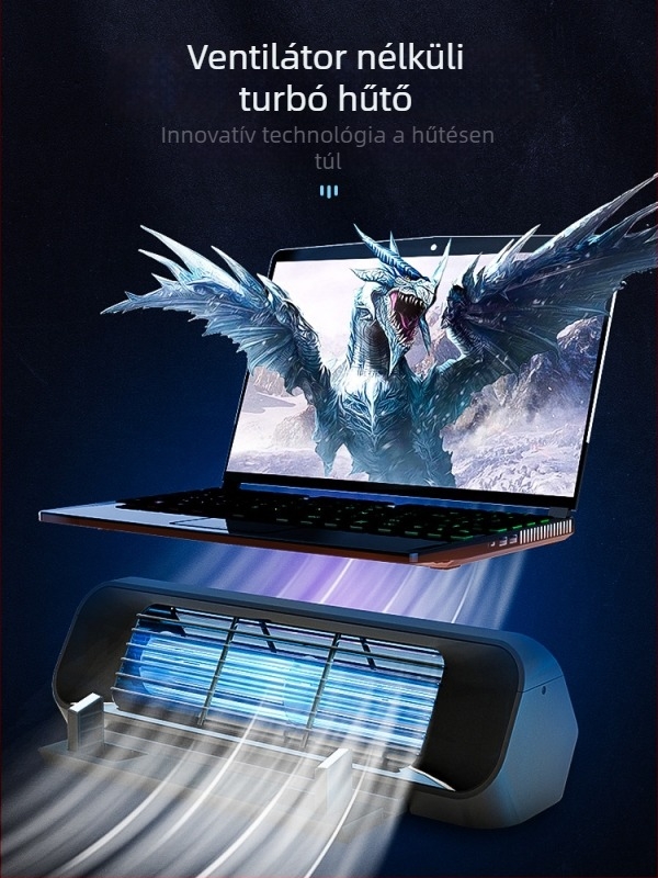 Új turbó laptophűtő univerzális állvánnyal notebookhoz, tablethez és telefonhoz