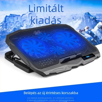 S18 állítható sebességű laptophűtő 13–15,6 hüvelykes noteszekhez, két USB-porttal és halk ventilátorral
