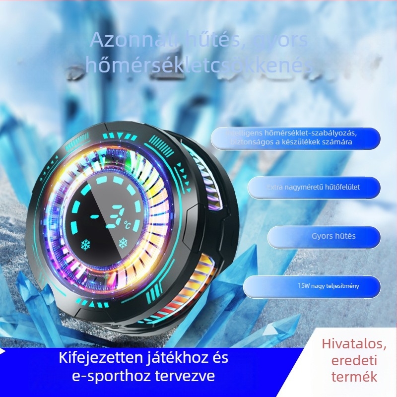 F29 mobiltelefon hűtő intelligens digitális kijelzővel, csendes, nagy teljesítményű adaptív hűtés mágneses rögzítéssel