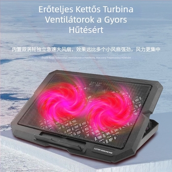 X3 laptop hűtőpad 3 ventillátorral, 14–15,6 hüvelyk, csendes légáramlatú hűtés