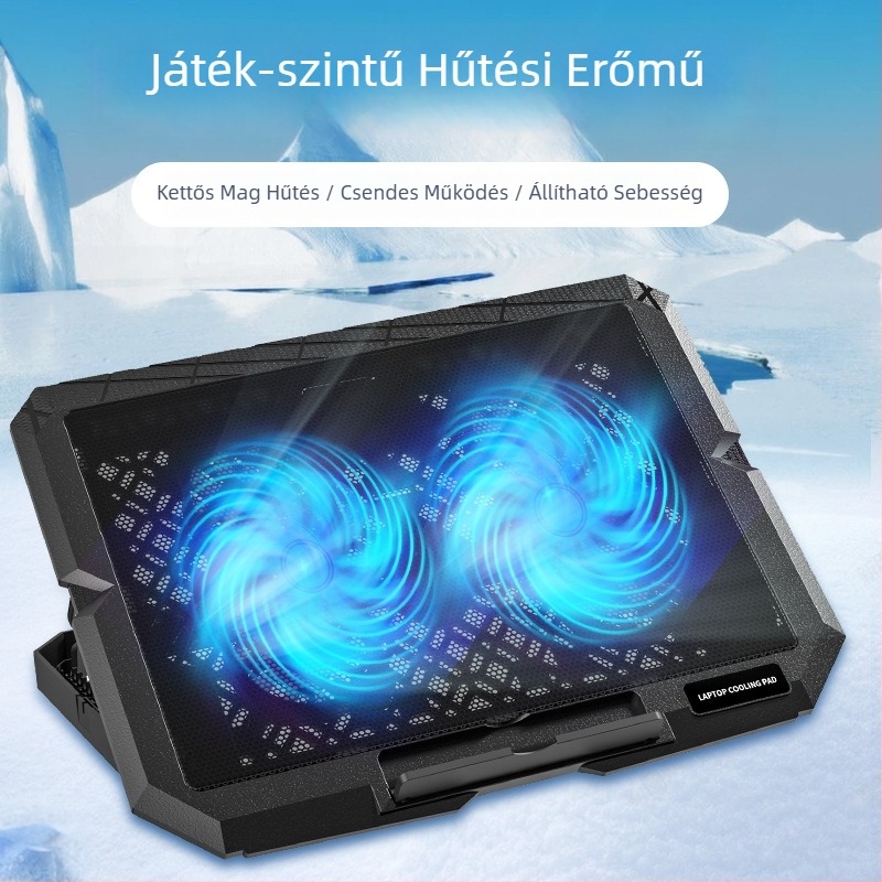 X3 laptop hűtőpad 3 ventillátorral, 14–15,6 hüvelyk, csendes légáramlatú hűtés