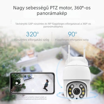 ICSEE Kültéri 360° PTZ Kamera, 5MP, Vezeték nélküli Wi‑Fi, Távoli megfigyelés
