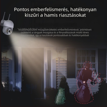 ICSEE Kültéri 360° PTZ Kamera, 5MP, Vezeték nélküli Wi‑Fi, Távoli megfigyelés