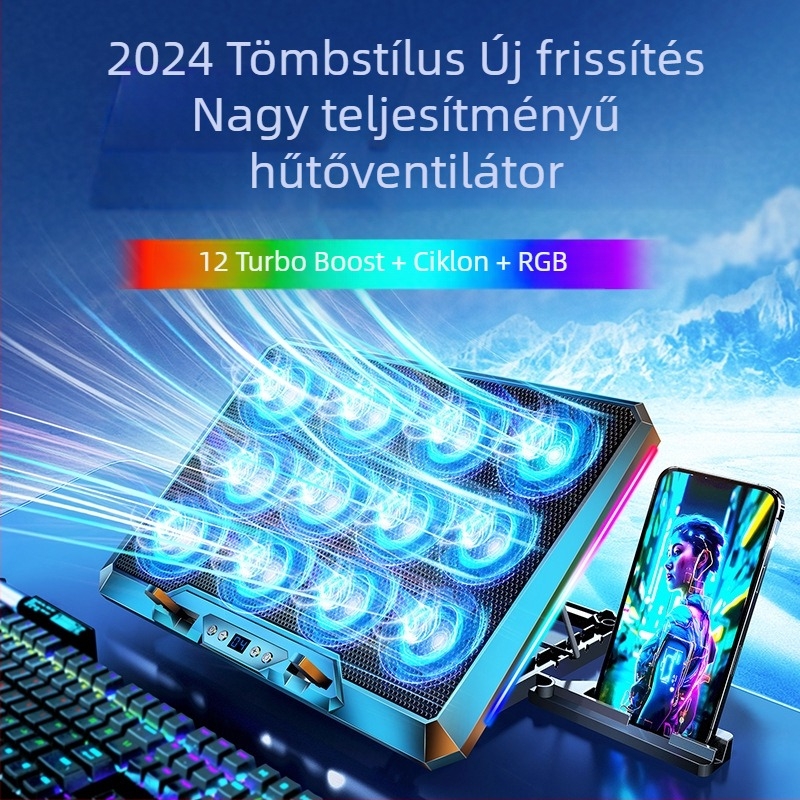 F12 RGB laptop hűtőbázis