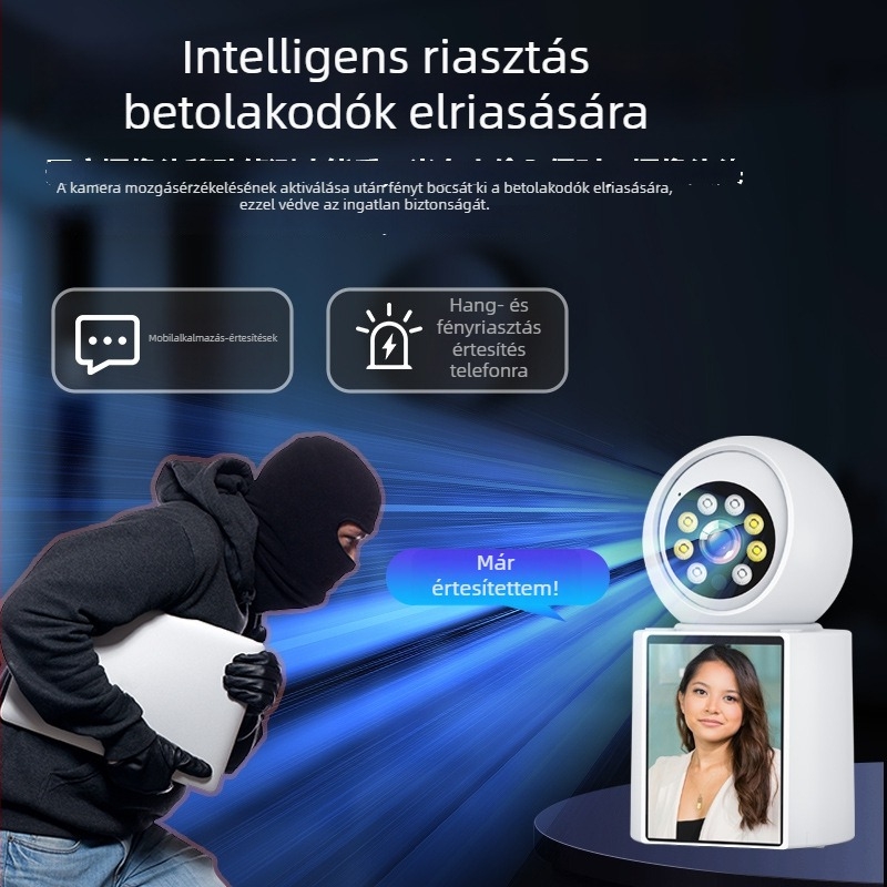 Okos kétirányú videómonitor kamerával, otthoni videóhívás funkcióval, babafigyelő