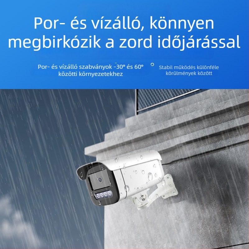 Kültéri IP kamera színes éjszakai képekkel, vízálló, intelligens megfigyelés, PoE táplálás, 3MP/2K, 2.4mm objektív, beltéri és kültéri használatra, Nemzeti szabvány