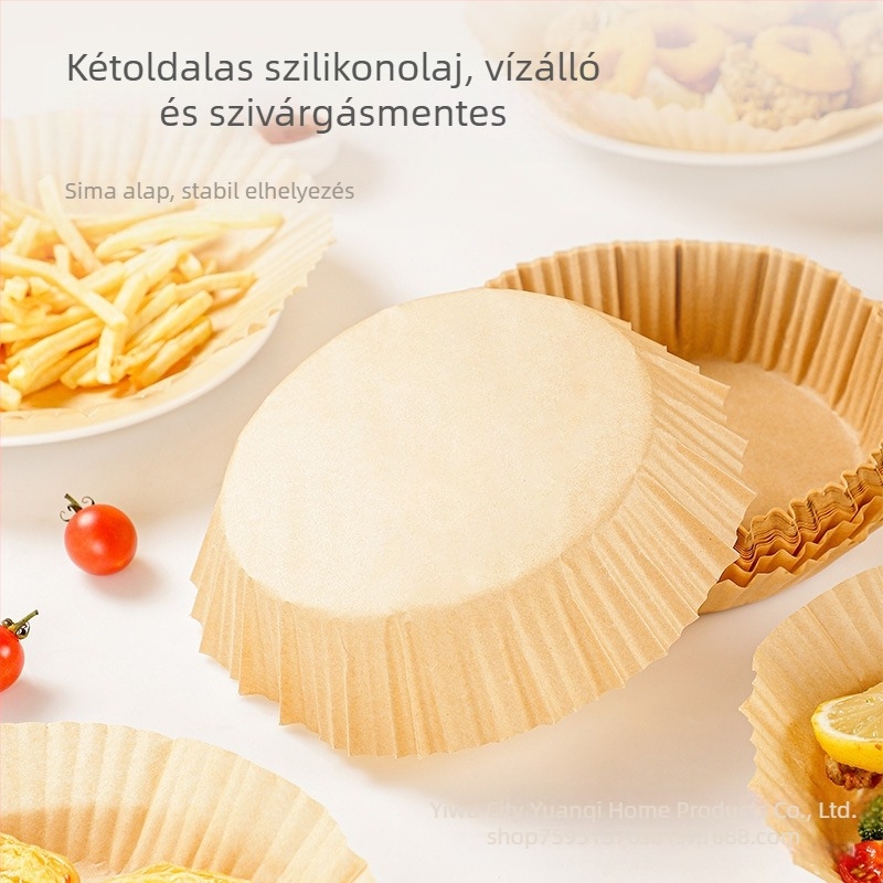 Levegő-fritőzhöz készült papírkészlet: sütőpapír, alumíniumfólia és szilikon bevonatú papír