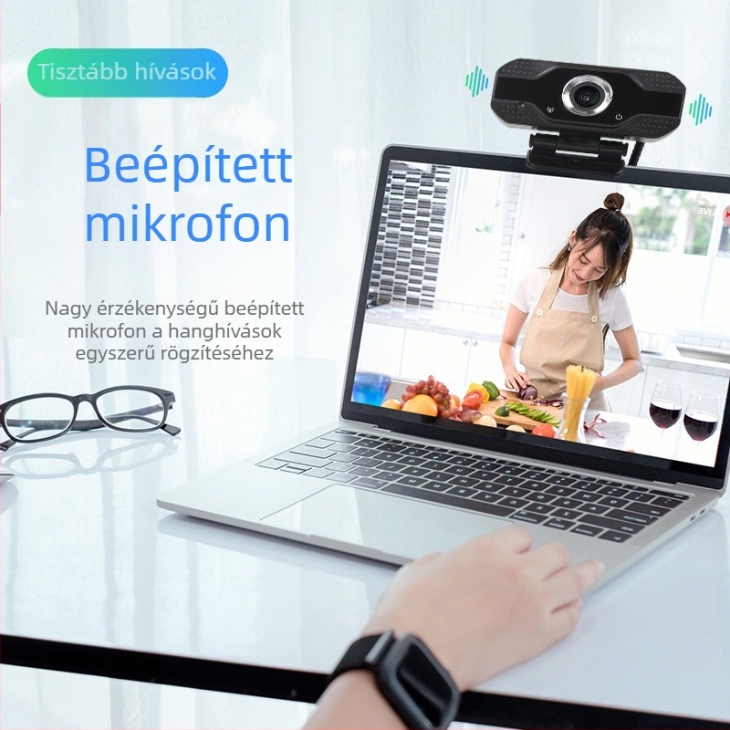 1080p USB webkamera beépített mikrofonnal videókonferencia és online oktatás számára