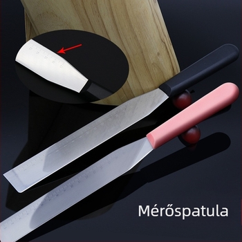 Rozsdamentes acél mérős derékszögű spatula; torta- és kenyérdíszítő spatula; demoldoló kés; krém spatula