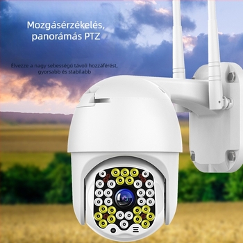 Kültéri otthoni megfigyelő kamera 360°-os lefedettséggel, távoli megtekintés okostelefonon, vezeték nélk 4G, HD éjjellátás