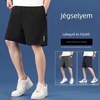 Férfi nyári Ice Silk rövidnadrág, lélegző, gyorsan száradó, lazább fazon, négyirányú rugalmasság