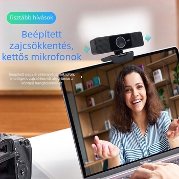 USB számítógépes kamera beépített mikrofonnal, automatikus fókusz, 4K 3840x2160, 30fps, drivert nem igényel, plug-and-play, OEM testreszabás