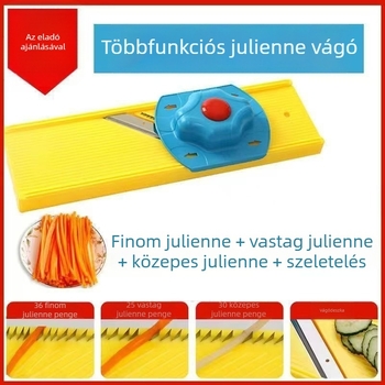 Többfunkciós zöldségvágó, több pengével a szeleteléshez és reszeléshez burgonyához